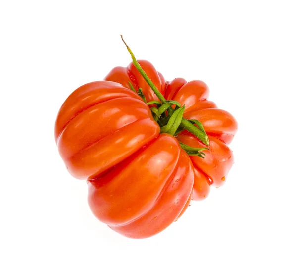 흰색 배경에 빨간 신선한 쇠고기 토마토. — 스톡 사진