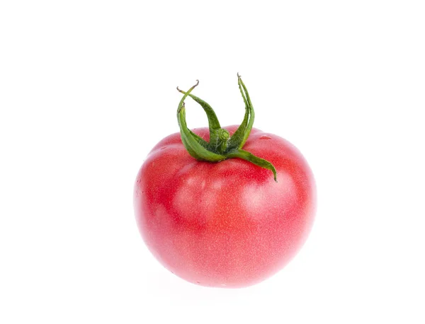 Verse rode en roze tomaten geïsoleerd op witte achtergrond — Stockfoto