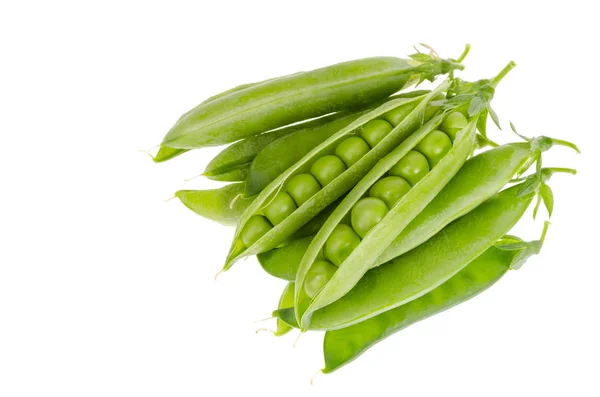 Green pea pods on white background isolated — Stock Photo, Image