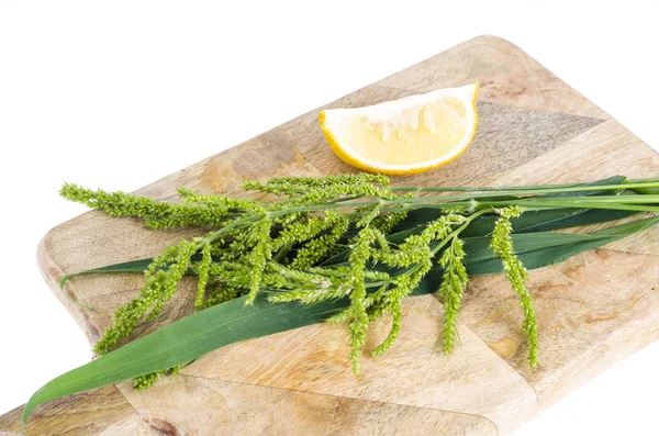 Зеленые побеги лимонной травы, использование в приготовлении пищи — стоковое фото