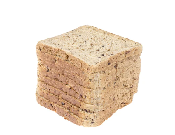 Стек нарізаного подрібненого цільного зернового хліба . — стокове фото