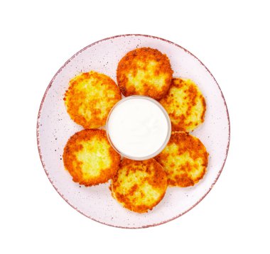 Beyaz soslu sebze iliği krepleri. Stüdyo Fotoğrafı