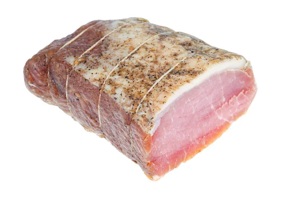 Trozo Carne Cerdo Seca Con Especias Sobre Fondo Blanco Estudio —  Fotos de Stock