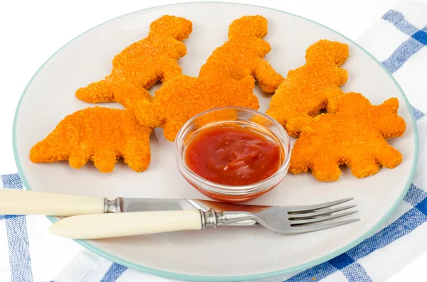 Platos Comida Para Bebés Comida Rápida Pepitas —  Fotos de Stock