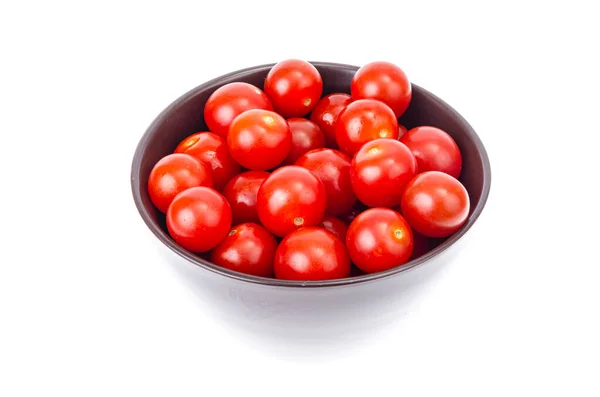Des Légumes Petites Tomates Cerises Rouges Isolées Sur Blanc Photo — Photo