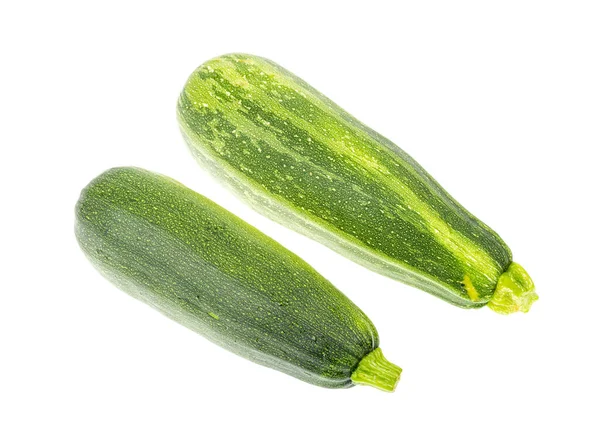 Grüne Zucchini Früchte Isoliert Auf Weißem Hintergrund Studioaufnahme — Stockfoto