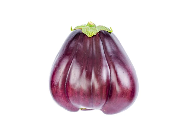 Stora Färska Lila Aubergine Isolerad Vit Bakgrund Studiofoto — Stockfoto