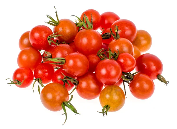 Tomates Cereja Vermelho Miniatura Sobre Fundo Branco Produtos Vegetarianos Vegetais — Fotografia de Stock