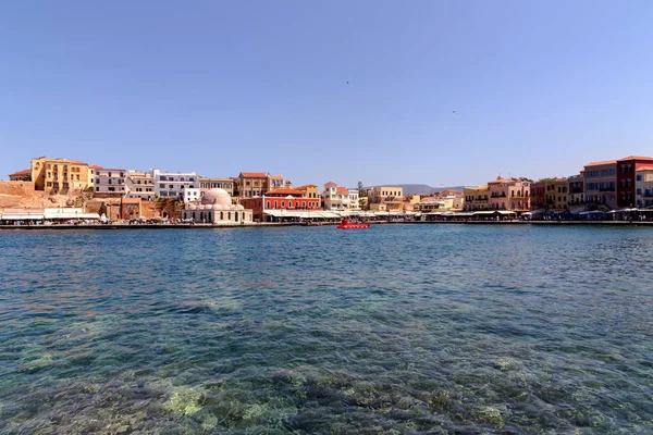 Güneşli Bir Günde Yunanistan Ada Crete Hanya Şehir Set Görünümü — Stok fotoğraf