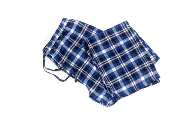 Roupa Novo Quente Quadriculado Masculino Calças Pijama Fundo Branco Close — Fotografia de Stock