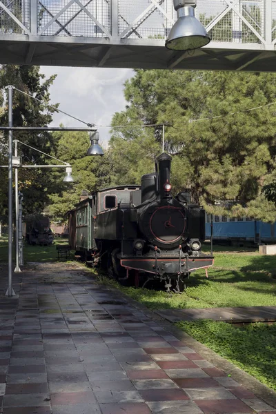 Eisenbahnmuseum Von Kalamata Griechenland Peloponnes 2018 Eisenbahnpark Museum Mit Alten — Stockfoto