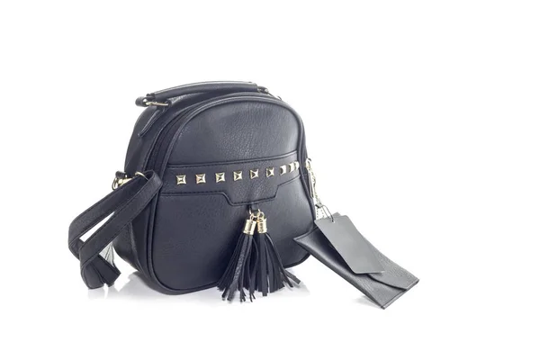 Black handbag on a white background — Stock Photo, Image