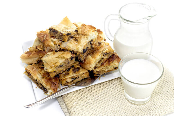 Pies with filling close-up