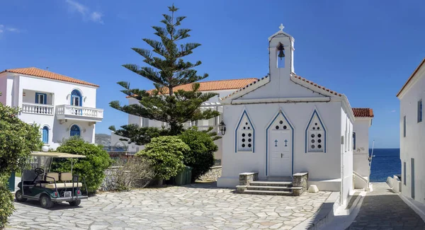 Kristen, ortodox kyrka närbild (Andros Island, Grekland, CYCL — Stockfoto