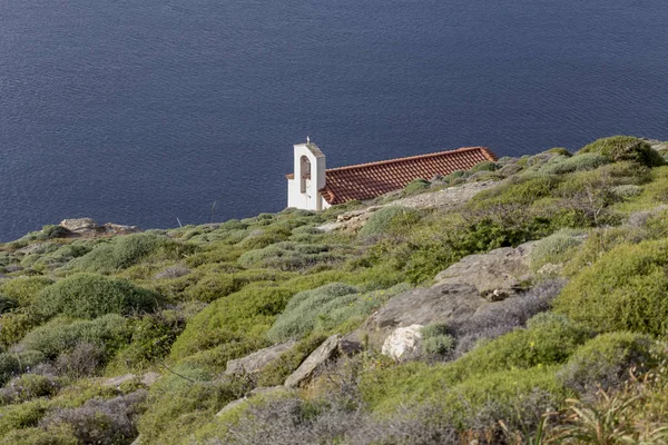 Keresztény, ortodox egyház közeli (Andros-sziget, Görögország, Cyclades) — Stock Fotó