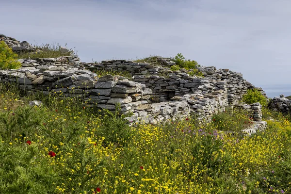 Fragmento del Castillo de Faneromeni en Andros (Grecia, Cícladas — Foto de Stock
