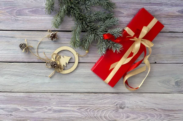 Decoration of a New Year or Christmas table — Stock Photo, Image