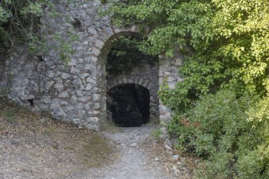 Açık hava müzesi Mistras. Yunanistan'da ortaçağ kenti, Sparta kasabası yakınlarında