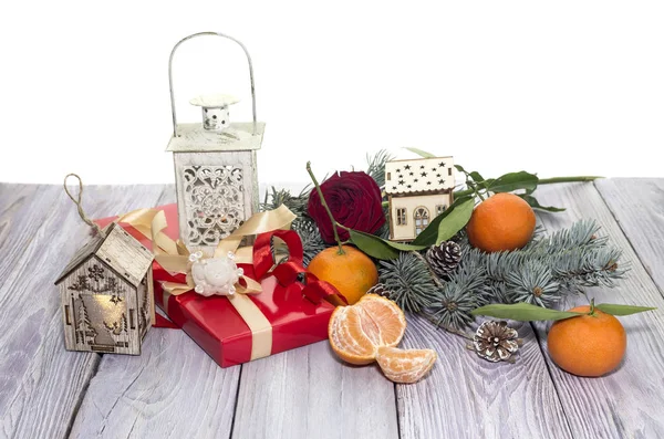 Decorazione di un Anno nuovo o una tavola di Natale — Foto Stock