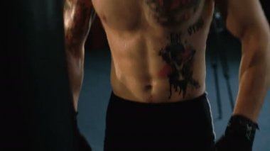 Helezon ve dövmeler, ücretsiz fighter eğitim kum torbası ile tüysüz. 4k