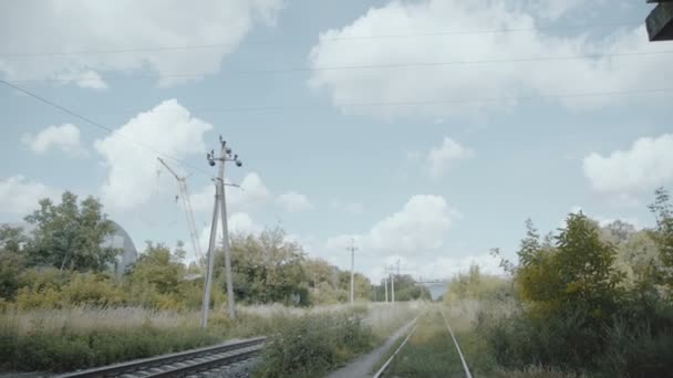 Railway. Nobody, non-urban in 4K. — Stock Video