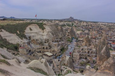 Türkiye. Cappadocia. Göreme. Kayalar şehirde. Şehir mağara