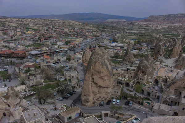 Turkiet Cappadocia Goreme Staden Klipporna Cave City — Stockfoto