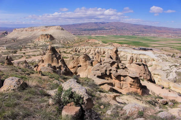 Törökország Cappadocia Holdbéli Tájat Barlang — Stock Fotó