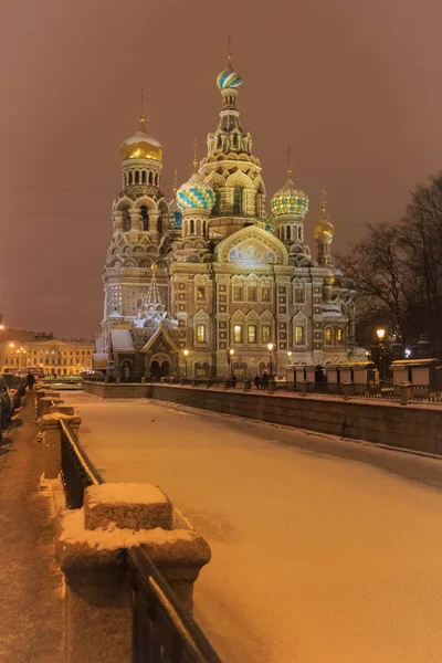 Beautiful architecture of St. Petersburg. Cathedral in winter. Winter cityscape. Winter snow river
