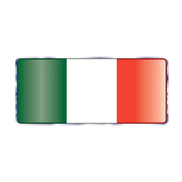 Button Image Flag Italy Vector Graphics — Stock Photo, Image