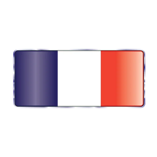 Button Image Flag France Vector Graphics — Stock Photo, Image