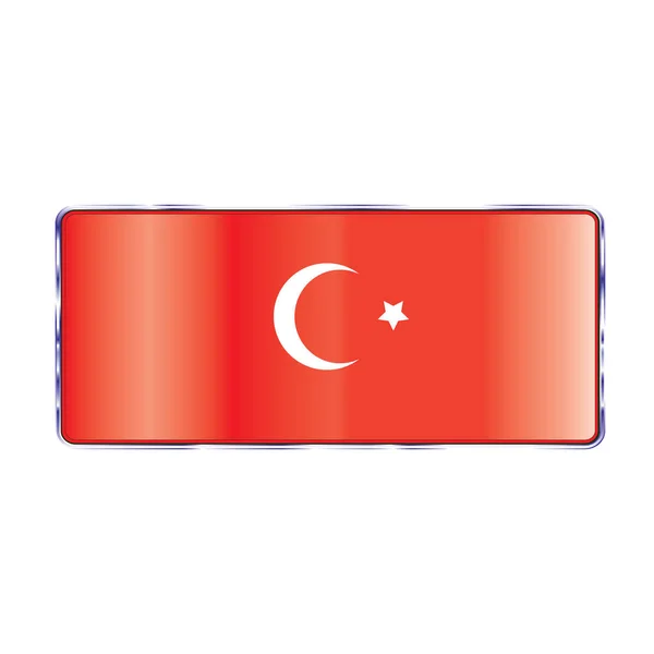 Bouton Avec Image Drapeau Turquie Graphiques Vectoriels — Photo