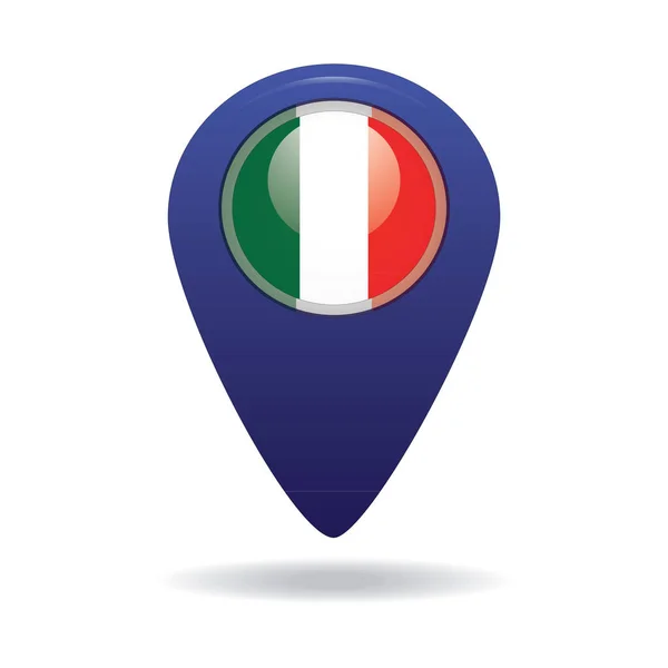按钮与意大利国旗的图像 矢量图形 — 图库照片