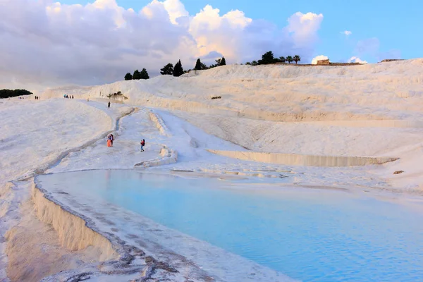 Evening Landscape Hop Mountain Pamukkale Turkey Sunset — Stock Photo, Image