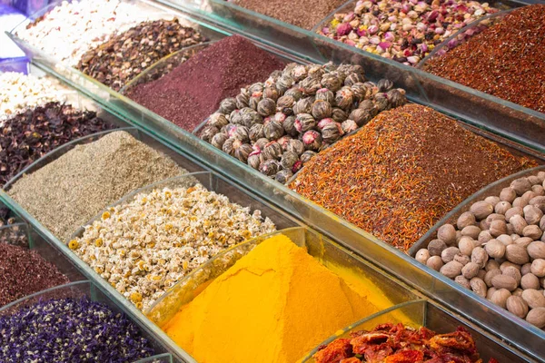 The bright colors of the market. Fragrant spices. Condiment