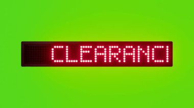 CLEARANCE SALE ON SELECTED BRANDS THIS MONTH Scrolling Red Dot Matrix LED Text Animation on Green Screen Seamless Loop