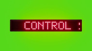 CONTROL SPEED ON DOWNHILL ROADS Scrolling Red Dot Matrix LED Text Animation on Green Screen Seamless Loop