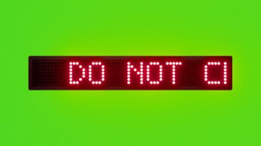 DO NOT CROSS THE RAILWAY TRACKS Scrolling Red Dot Matrix LED Text Animation on Green Screen Seamless Loop