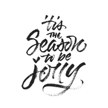 Beyaz arka plan üzerinde izole mutlu Noeller el yazısıyla hat olmak mevsimi geldi 