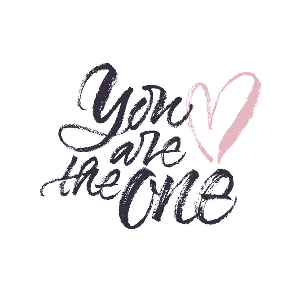 You One Inspirational Quote Wedding Valentine Day Greeting Card Vector — Stock Vector