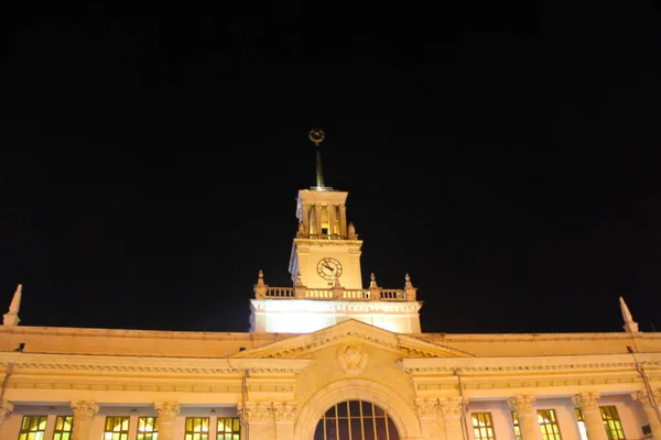Russia Night Railway Station Krasnodar — Stock Photo, Image