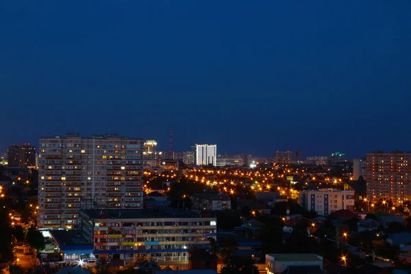 Ночной Город Краснодар Вид Высоты — стоковое фото