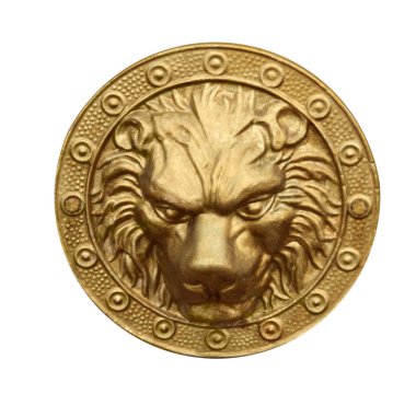 aslan başlı dekoratif disk altın