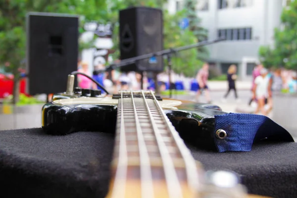 Fretboard Guitarra Acústica Eletrônica Clássica Guitarra Corda Nylon — Fotografia de Stock