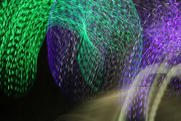 Immagine Percorsi Luminosi Colorati Con Effetto Motion Blur Esposizione Lungo — Foto Stock