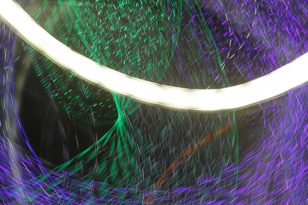 Immagine Percorsi Luminosi Colorati Con Effetto Motion Blur Esposizione Lungo — Foto Stock