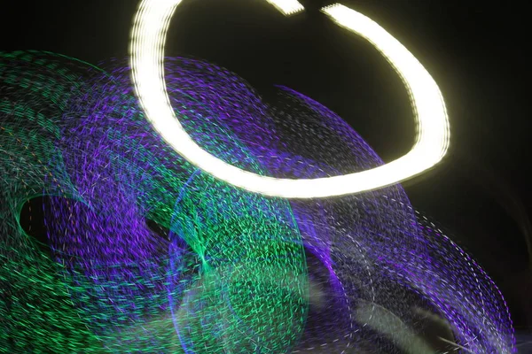 Immagine Percorsi Luminosi Colorati Con Effetto Motion Blur Esposizione Lungo — Foto Stock