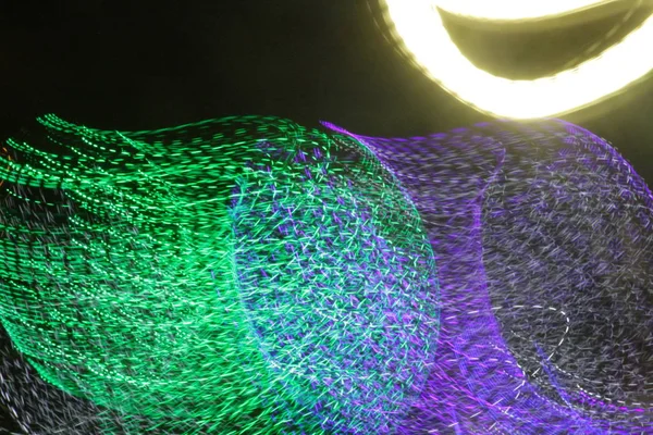 Afbeelding Van Kleurrijke Licht Paden Met Bewegingsonscherpte Effect Lange Tijd — Stockfoto