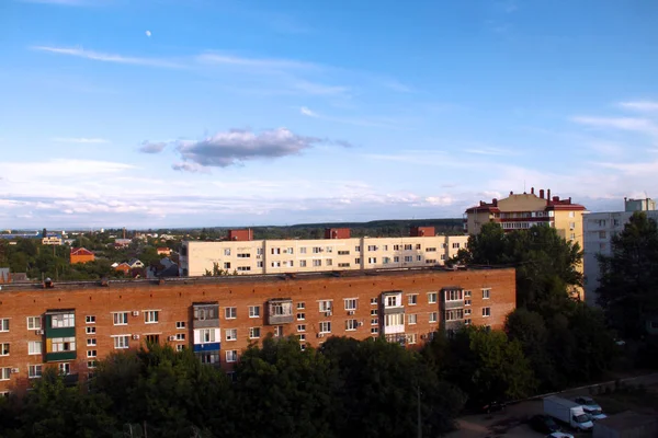 Uitzicht Vanaf Top Van Stad Belorechensk Met Een Privé Sector — Stockfoto