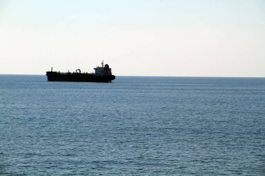 Tuapse, Rusya-Temmuz 2019: (Tuapse gemi limanı. Deniz tankeri.